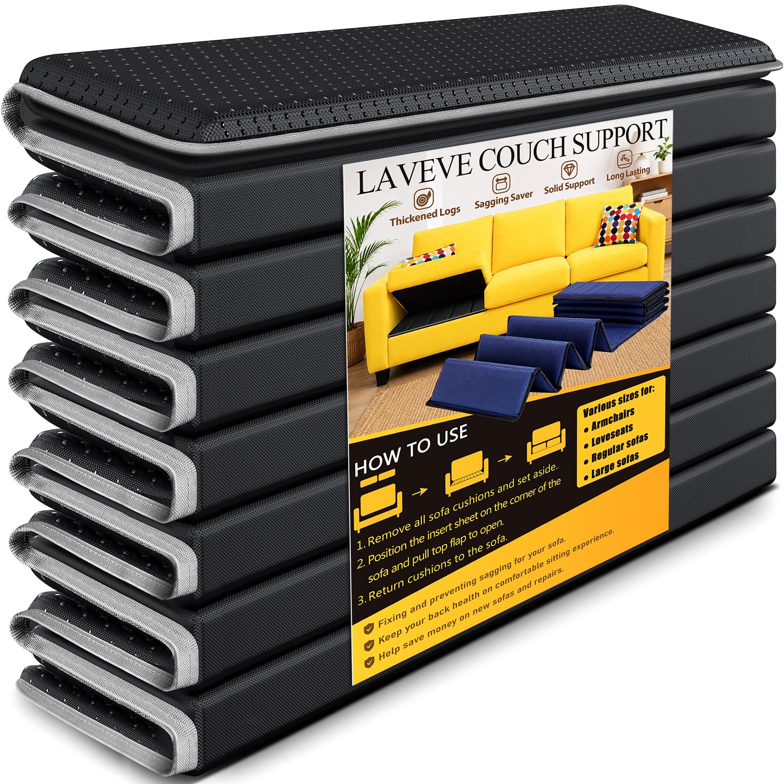 LAVEVE Heavy Duty Couch Cushion Support Board for Sagging Sofa, 21.5''x70'' Extra Thick Solid Wood Under Couch Insert with Anti-Slip Dots, Repair Sagging Spring Sofa and Replace Worn Cushions