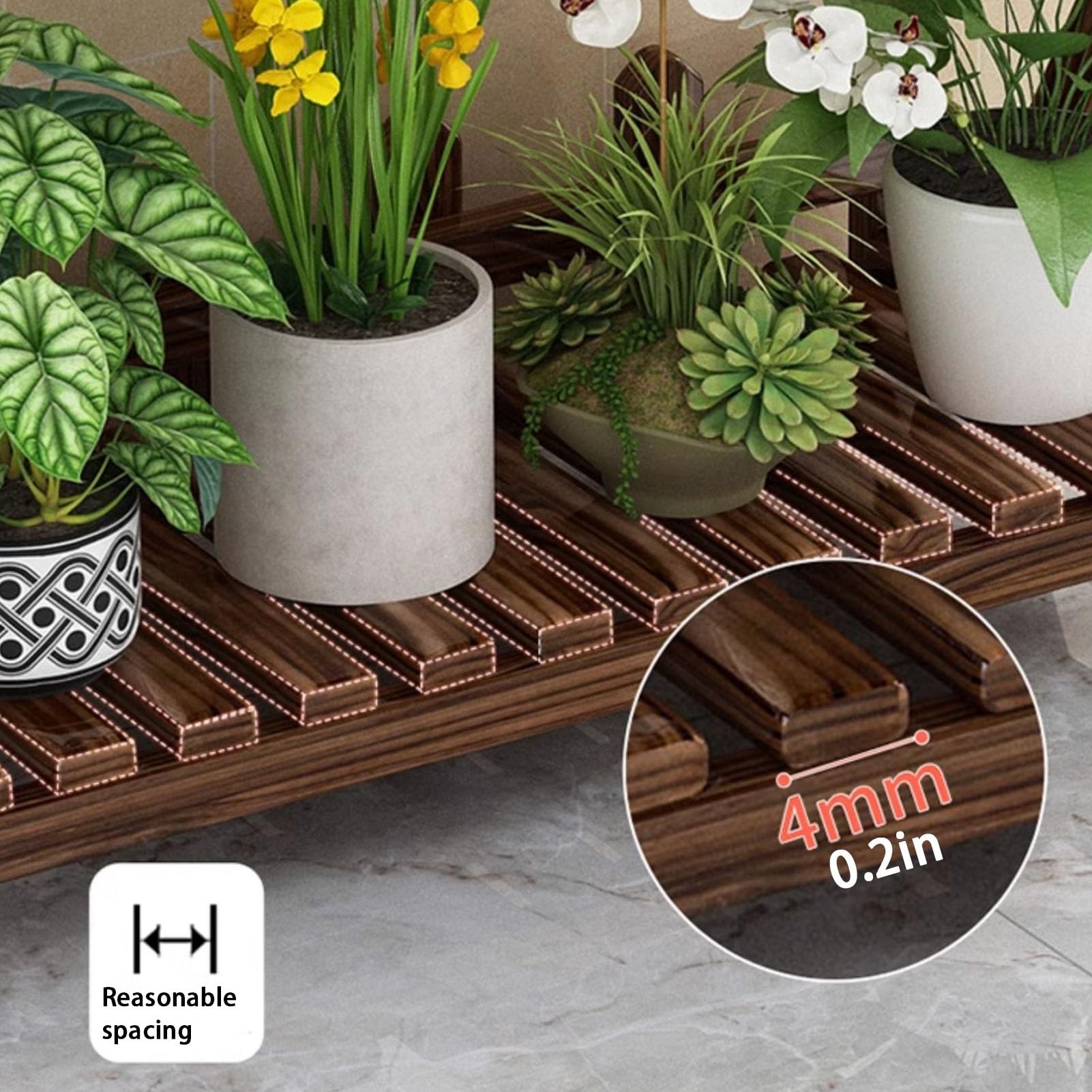 Amazon.co.jp: Snaweo 木製フラワースタンド、2段ガーデンラック、25.6