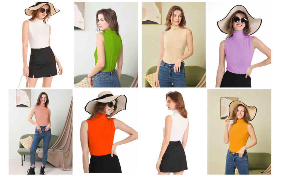 レディースウェア BRIEFING WS TOUR NO SLEEVE HIGH NECK S Sunfaynis Women's Sleeveless Mock Turtleneck Shirt Tops Black