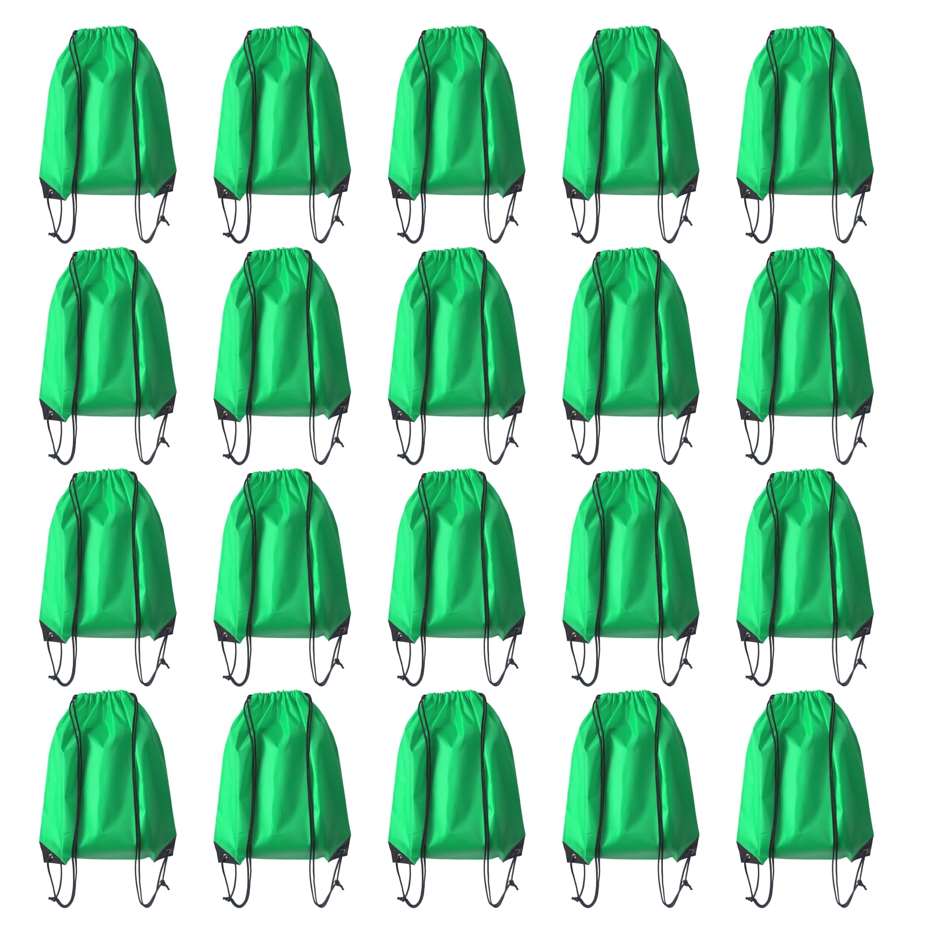 Drawstring Backpack Bulk 20 Pcs Draw String Backpack Bags DIY Gym Sports Traveling Yoga Cinch Bag Sackpack Drawstring (Green)