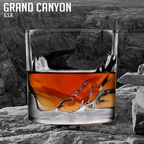 Miniatura 4 de LIITON - Juego de 4 vasos para whisky Gran Canyon Vaso de whisky pesado de estilo clásico Everest, Everest Set, Transparente