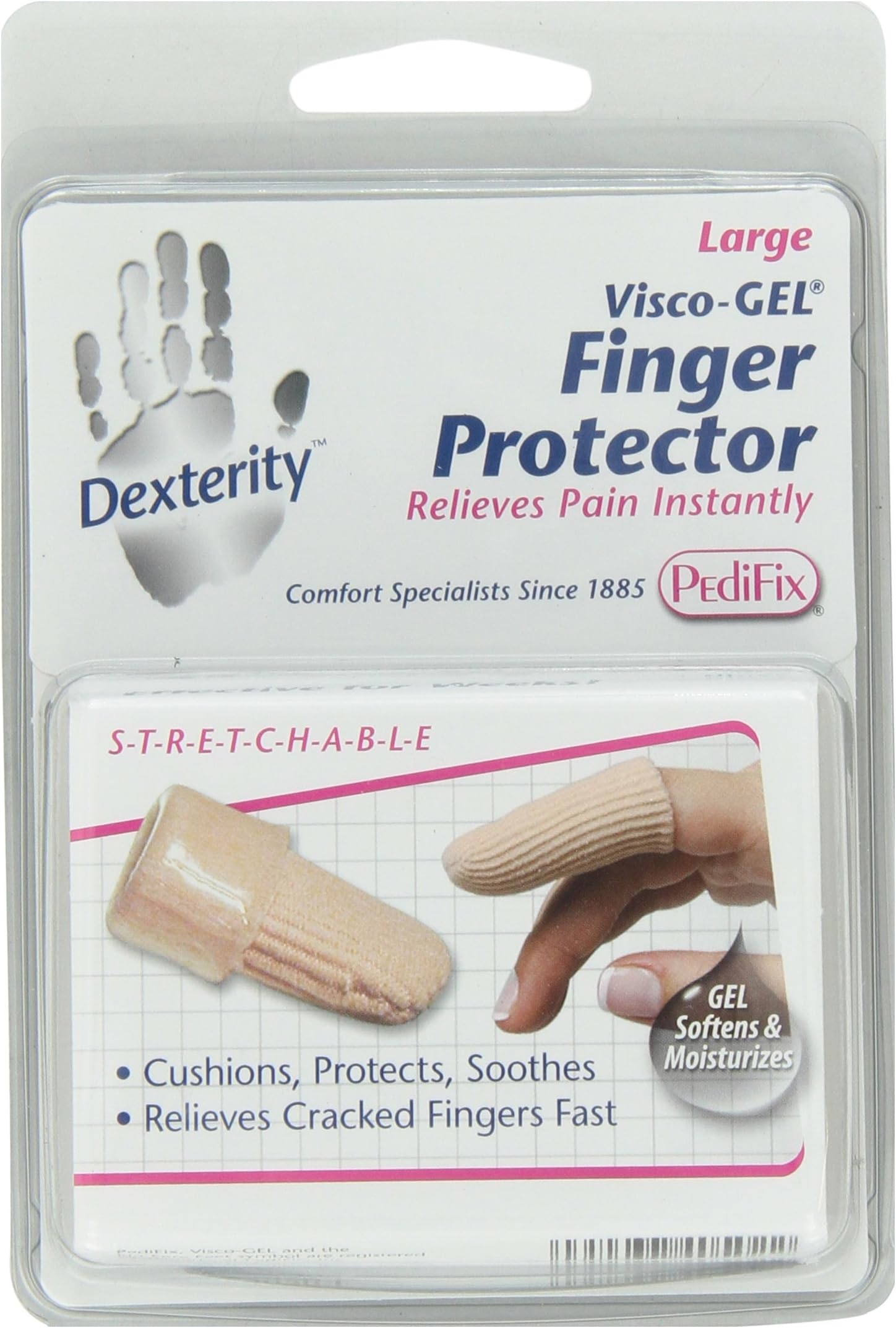 PediFix Dexterity Fabric-covered Finger Protector with Visco-gel Large