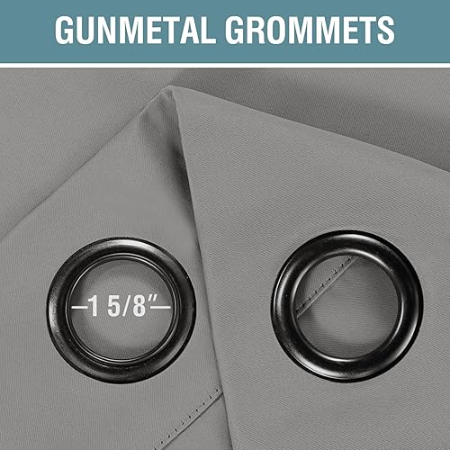 Miniatura 8 de H.VERSAILTEX - Cortinas blackout con aislamiento térmico y ojales en la parte superior, para oscurecimiento de habitaciones, dormitorios, ventanas y