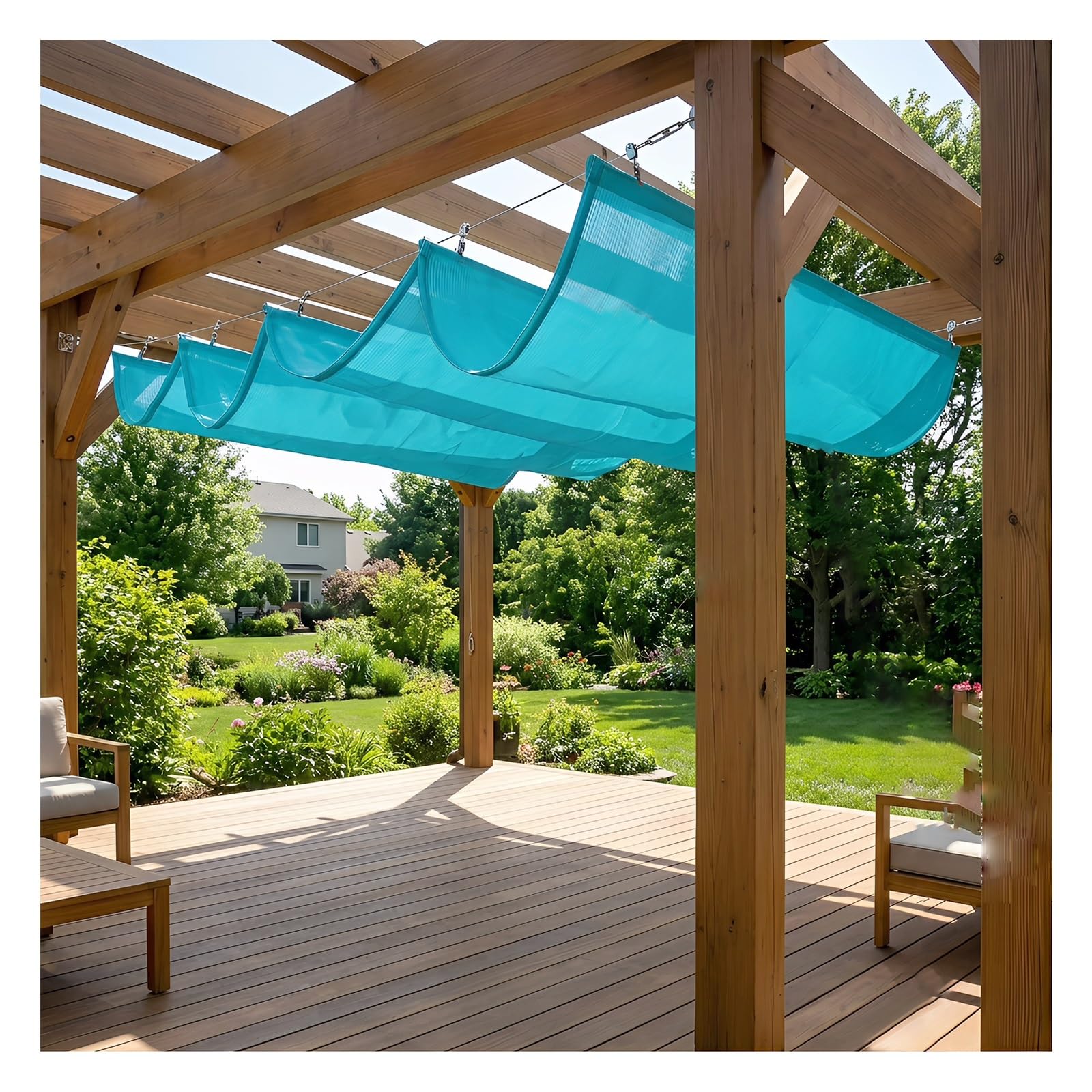 Voile d'ombrage rétractable contre la chaleur de terrasse couverture auvent PEHD