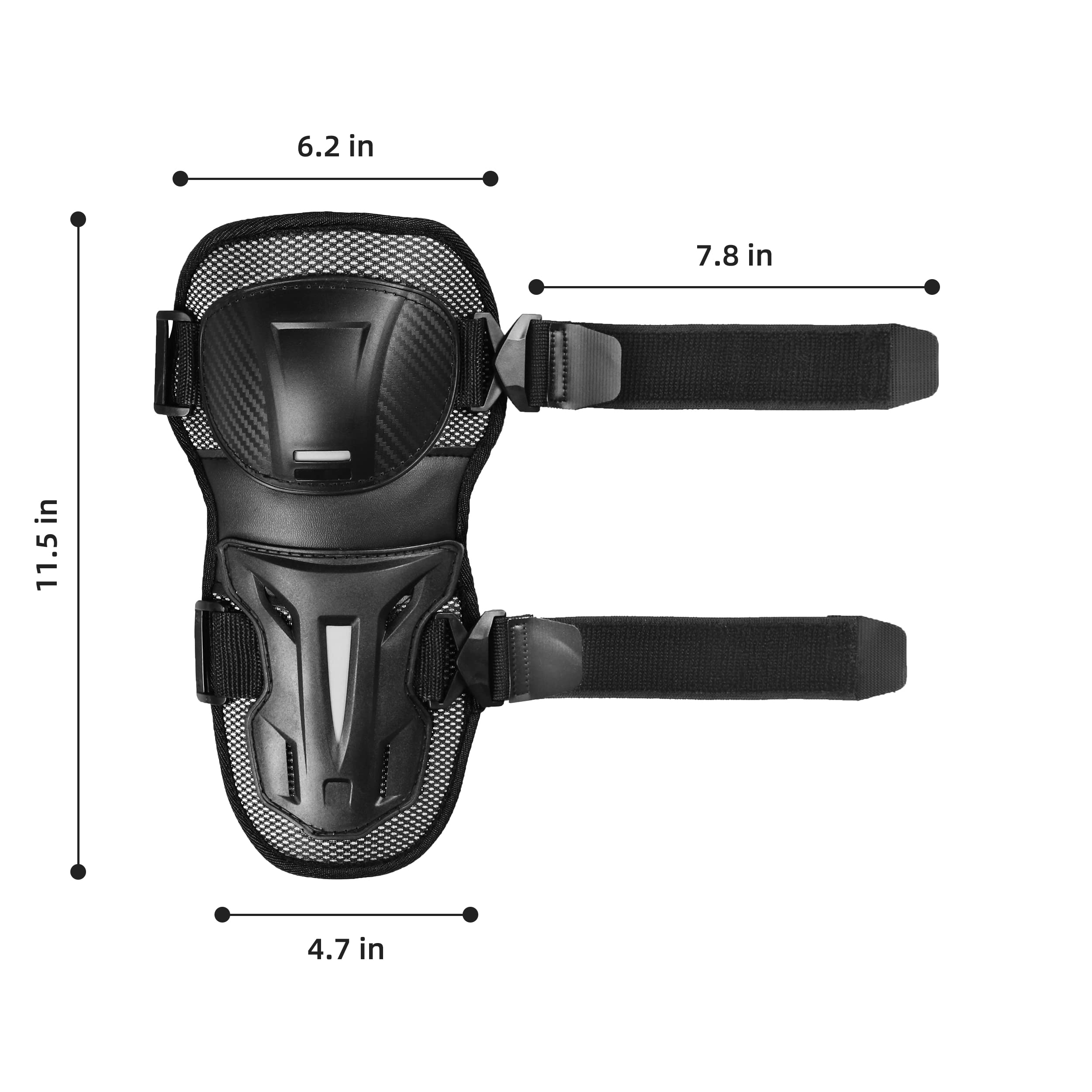 Powersports Knieschoner für Erwachsene, Ellenbogen- und Knieschoner mit verstellbarem Riemen für Motorrad, Dirtbike, Mountainbike, 4 Stück