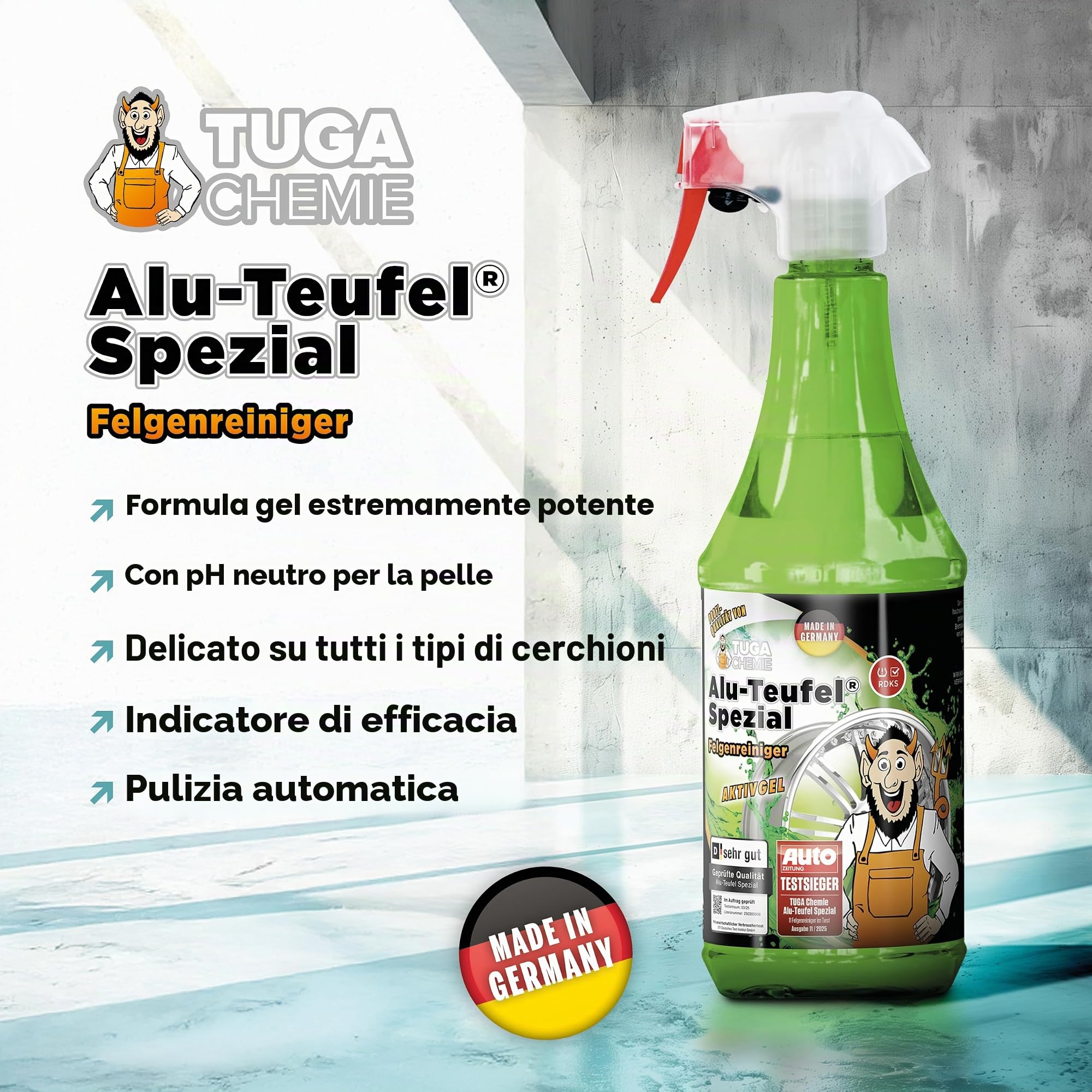 TUGA Alu-Teufel detergente speciale per cerchi