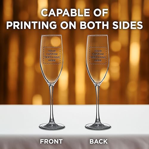 Miniatura 6 de DISCOUNT PROMOS Copas de champaña personalizadas ARC Connoisseur de 8 onzas, paquete a granel de 10 unidades, elegante vajilla para bodas, eventos y