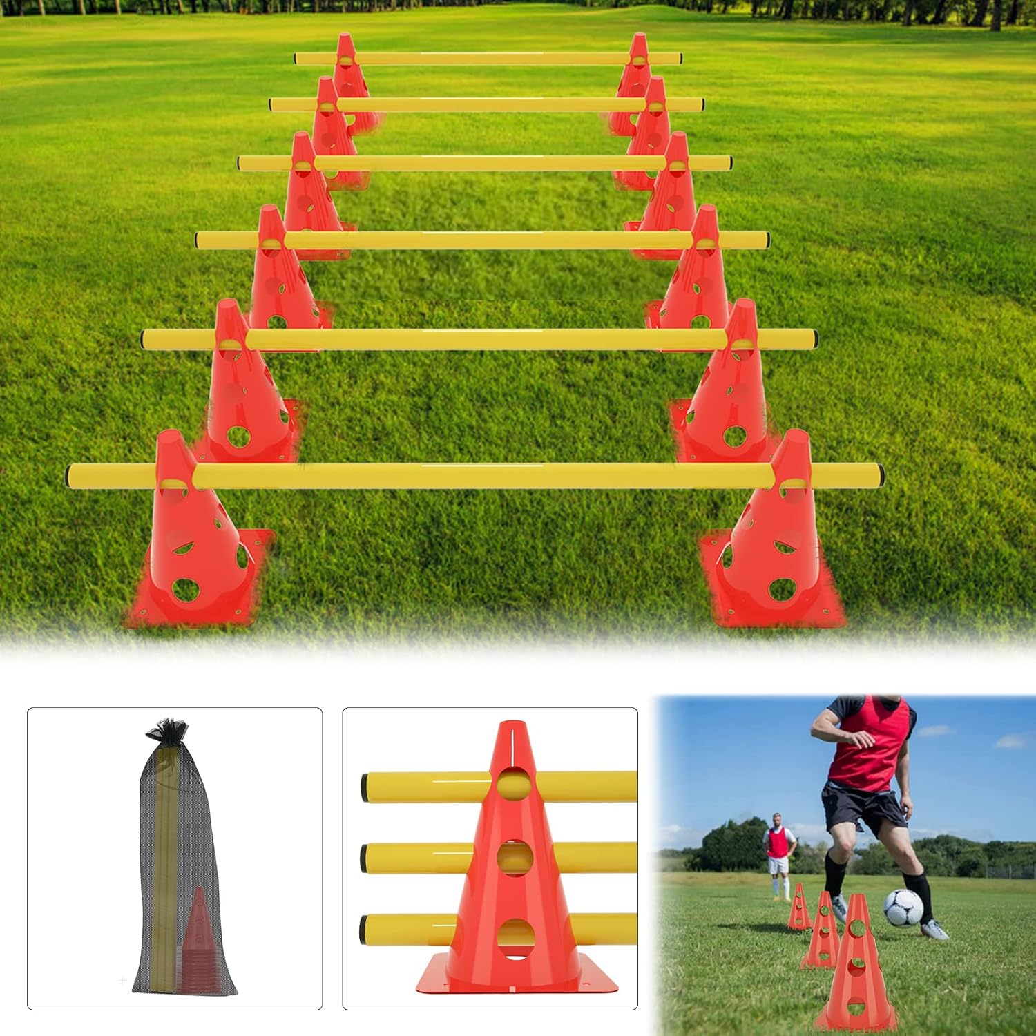 JNGLGO Dog Agility Equipment, Sports Hurdles Adjustable Speed Agility