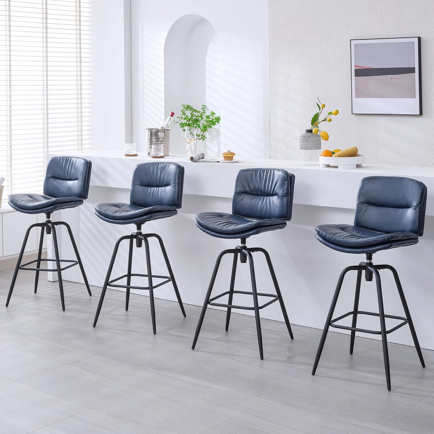 FIRAVOE Swivel Bar Stools Set of 4, 28" DoubleLayer