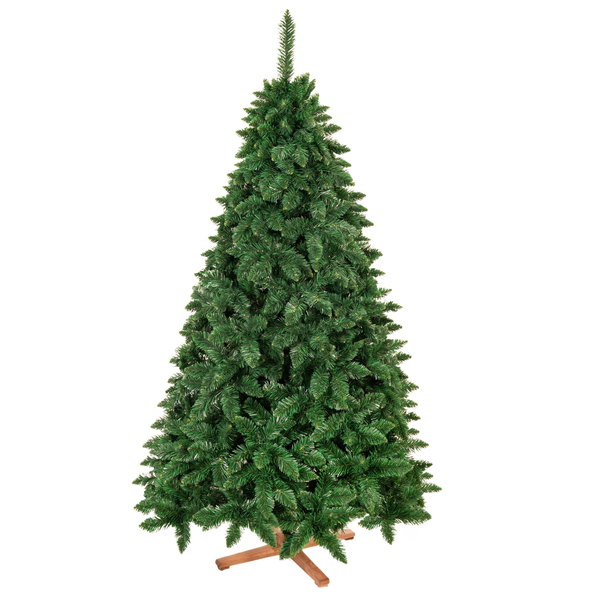 Sztuczna choinka 220 cm – sztuczna sosna leśna, realistyczna choinka z 817 gałązkami, gęsta sosna, duża, w zestawie stabilny drewniany stojak i praktyczna torba do przechowywania