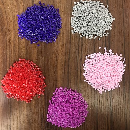 Miniatura 3 de Juego de 9600 cuentas de fusible, 15 colores, 0.6 pulgadas, juego de mini cuentas de planchado con 1 tablero de clavijas, 1 papel de planchado, 1