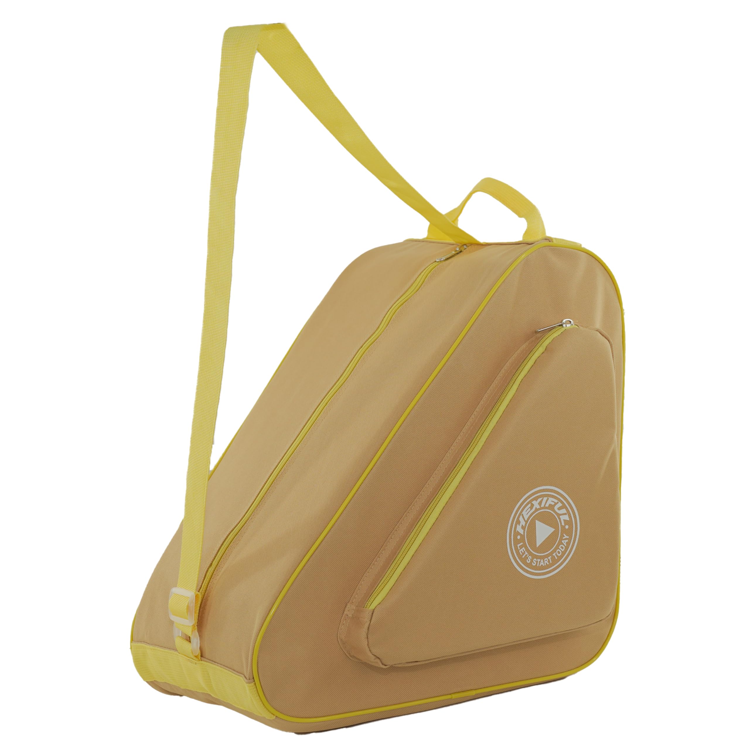 HEXIFUL Skate Bag to Carry Ice Skates, Inline Skates, Roller Skates and Quad Skates for Both Kids and Adults (Apricot/Yellow 016)