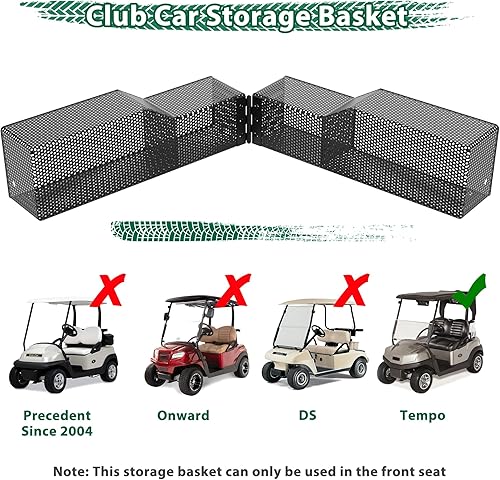 Miniatura 5 de 10L0L Cesta de almacenamiento interior para carrito de golf, acero de alta calidad, antioxidante, adecuada para carrito de golf, club, coche, tempo,