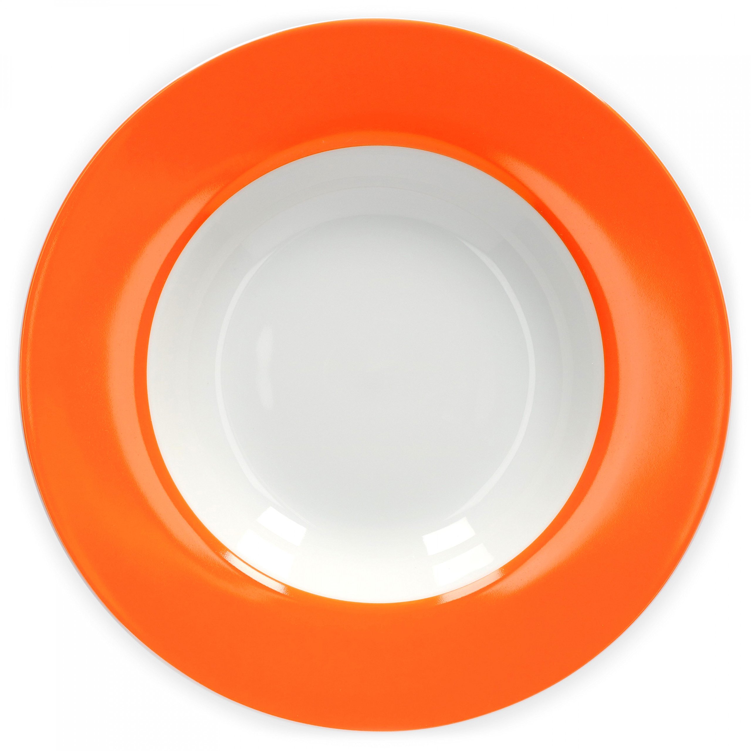 Van Well – Set di piatti fondi in porcellana della Serie Vario – Colore a scelta Orange