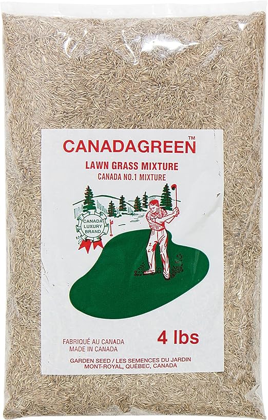Canada Green Grass Lawn Seed - 4 Pound Bag Grows Healthy Rich Green Fast Growing Grass Lawn Seed Plants Yard Garden