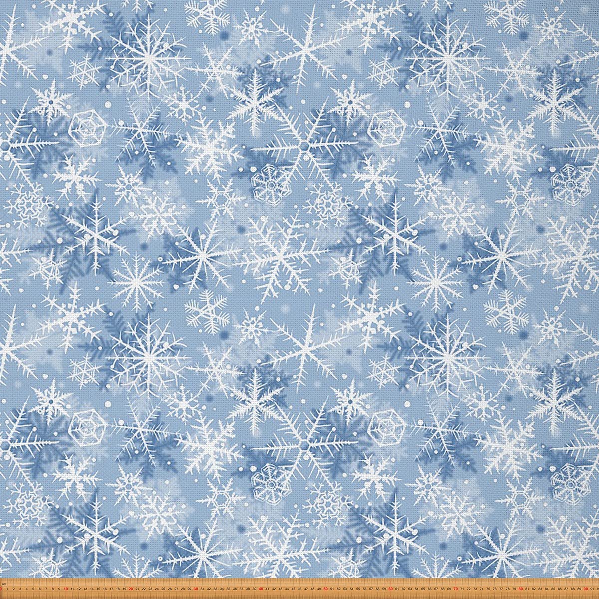 Snowflake Fabric by The Yard,Christmas Snowflakes Reupholstery Fabric for Chairs,Xmas Winter Holiday Fabric for Outdoor and Home DIY Projects,3 Yards,(L276*W150cm) Blue White