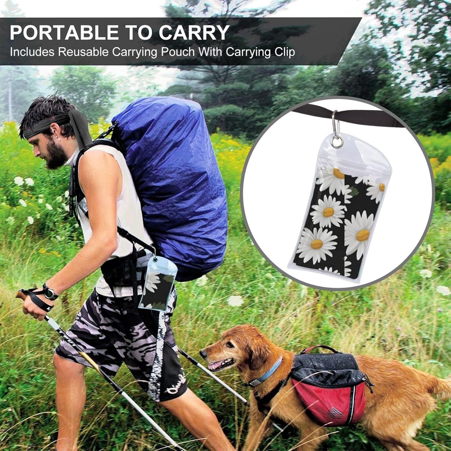 White Daisy Printed Microfiber Travel Towel,Camping Towel,Quick Dry,Soft Lightweight for Gym,Hiking,Yoga,Backpacking