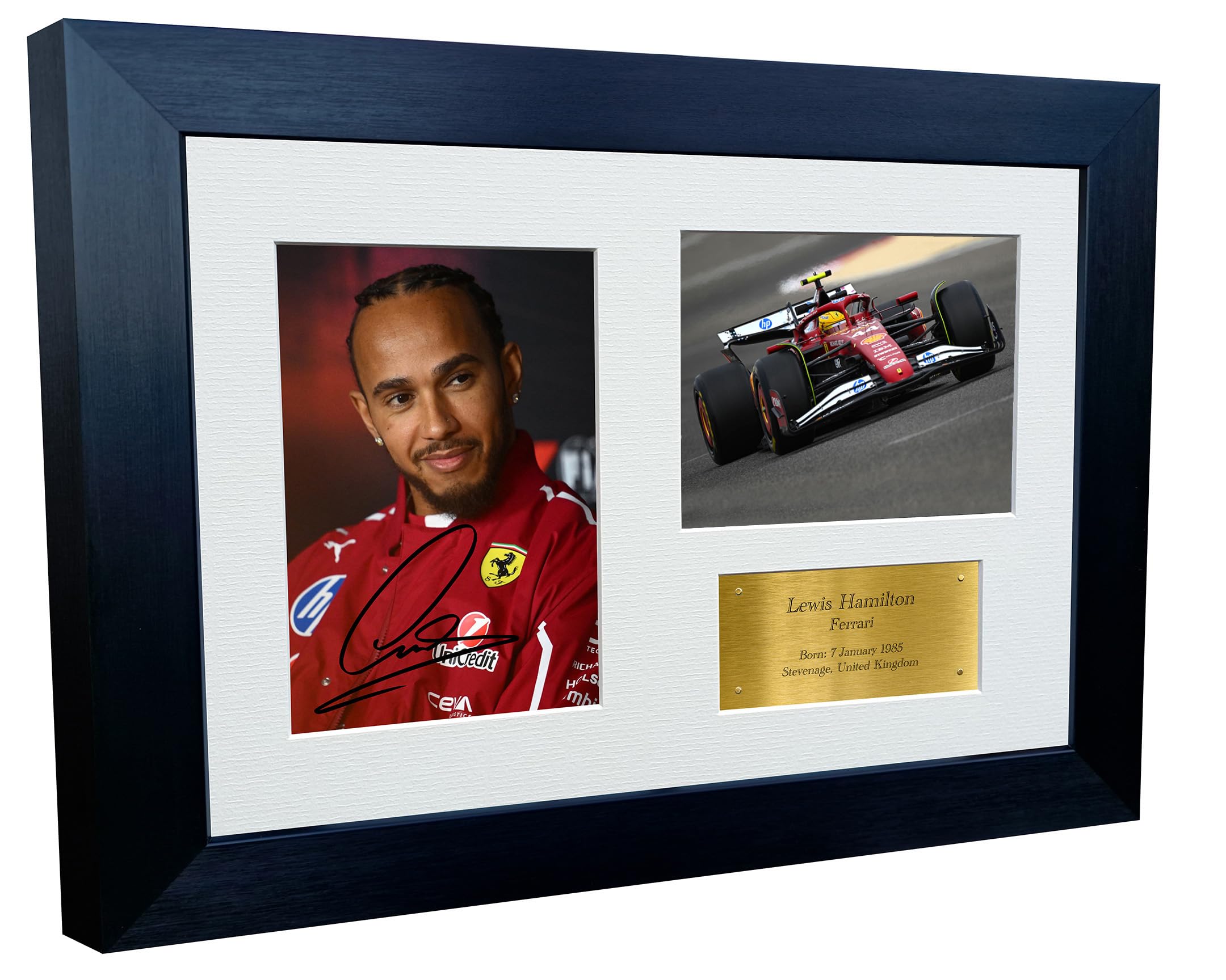 Kitbags & Lockers 12x8 A4 2025 Lewis Hamilton Ferrari Autographed Signed Photo Photograph Picture Frame Racing Formula 1 F1 Poster Gift Triple G