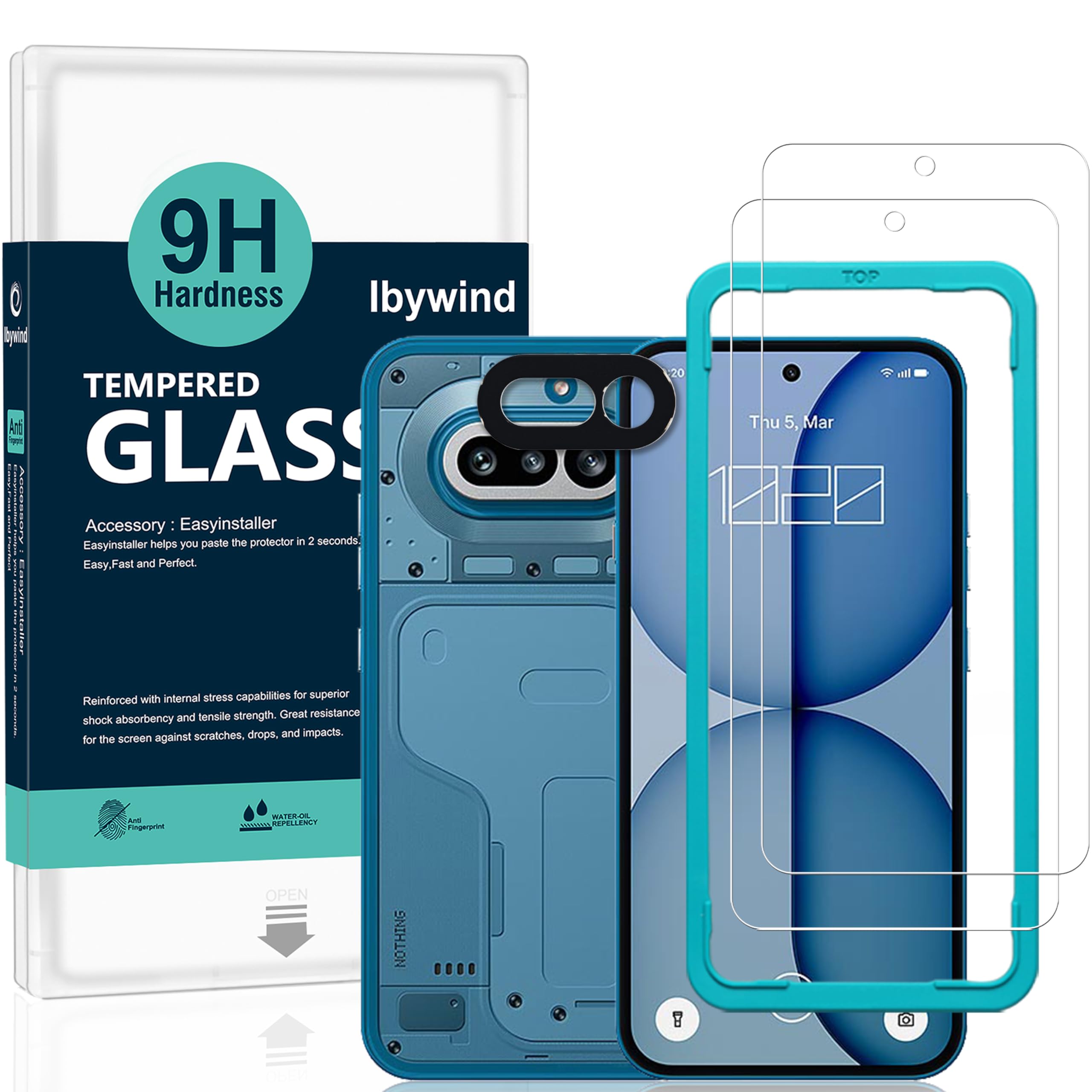 Amazon | Ibywind 対応 Nothing Phone (4a) 5G ガラスフィルム 2 枚