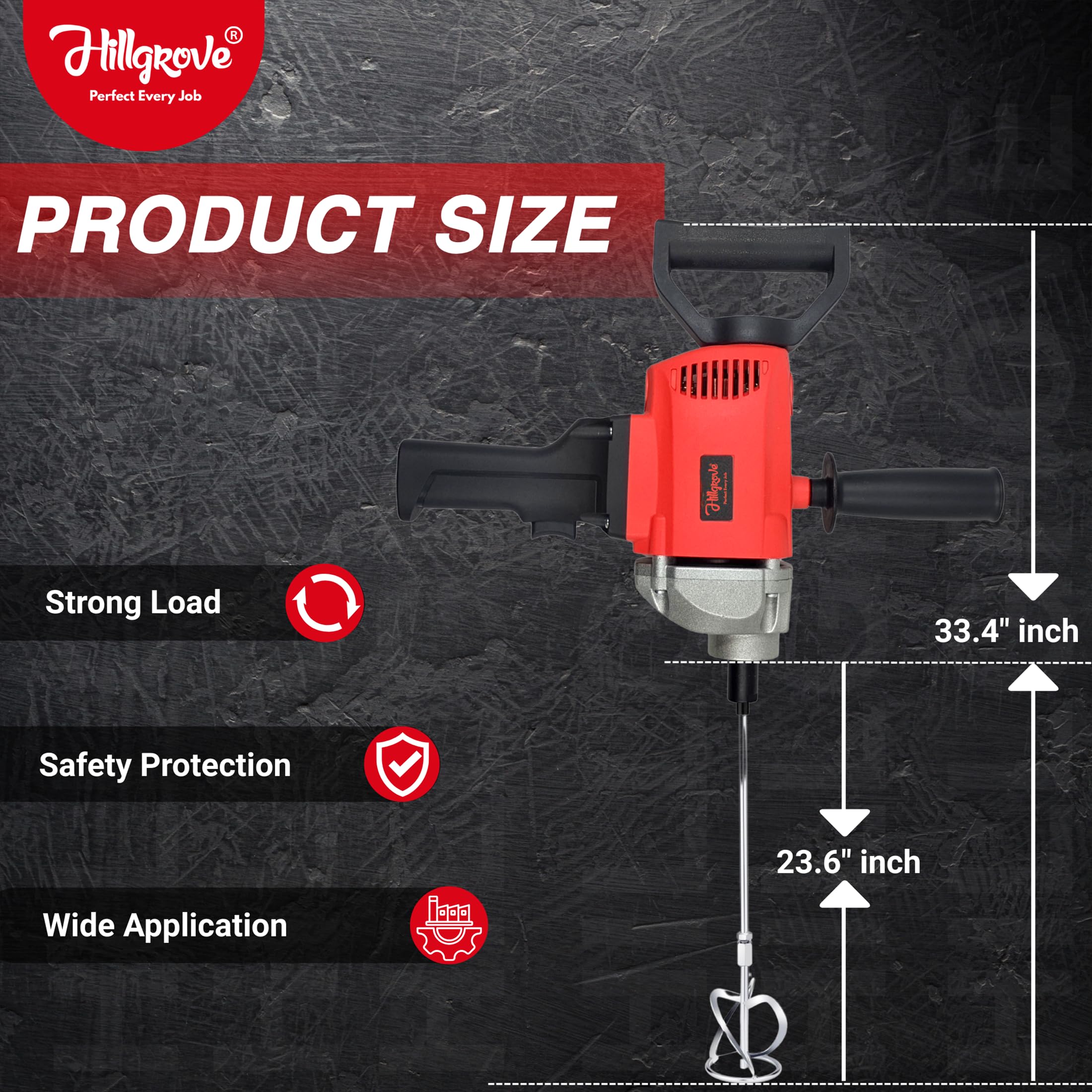 Hillgrove Mixer: Powerful Wall Putty Cement Mixer -9