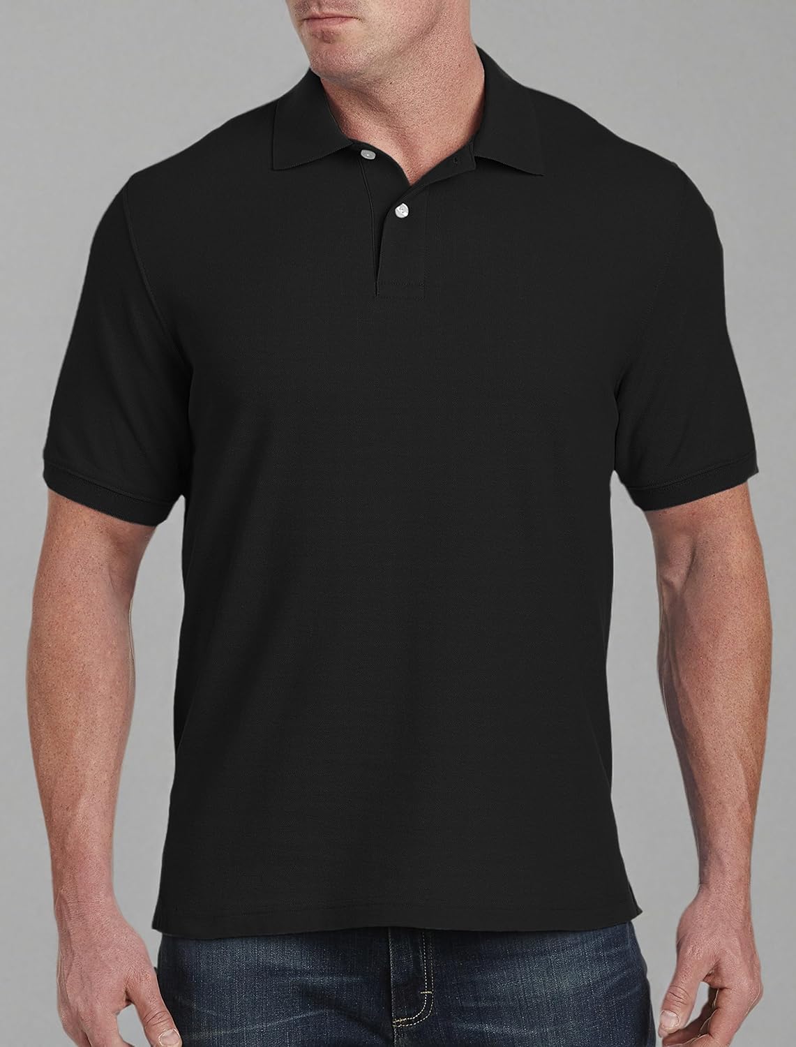 Harbor Bay by DXL Men's Big and Tall Piqué Polo Shirt, Tango Red Heather - Image 3