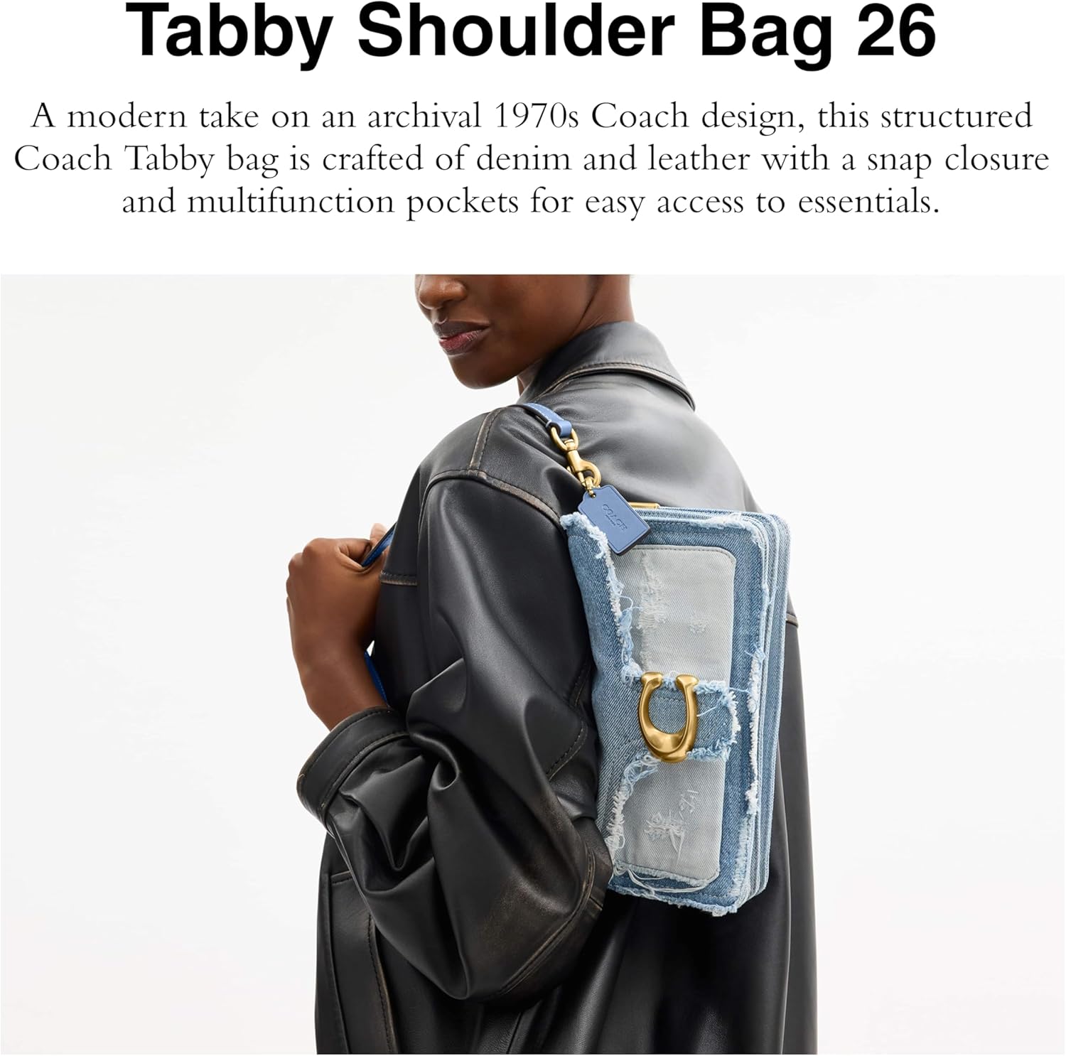 COACH Women's Crystal Denim Tabby Shoulder Bag - Image 3