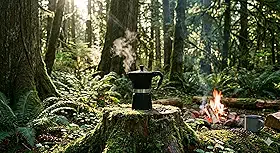 Cafeteira Moka Preta para Fogão, Estilo Italiano Tradicional