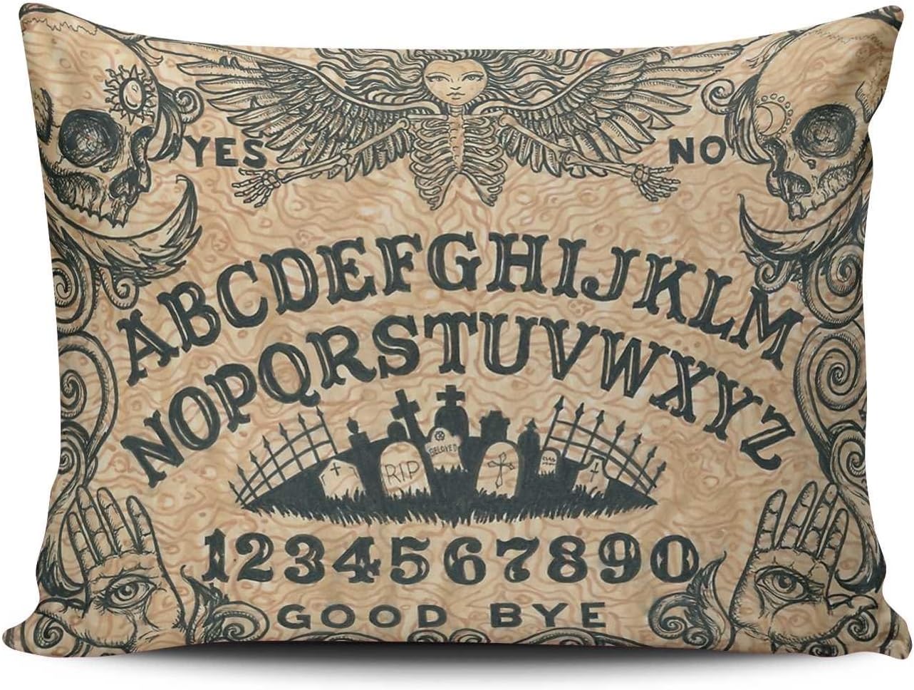 KEIBIKE Personalized Ouija Board Horror Movie Boudoir Rectangle Decorative Pillowcases Decor Zippered Throw Pillow Covers Cases 12x18 Inches One Sided