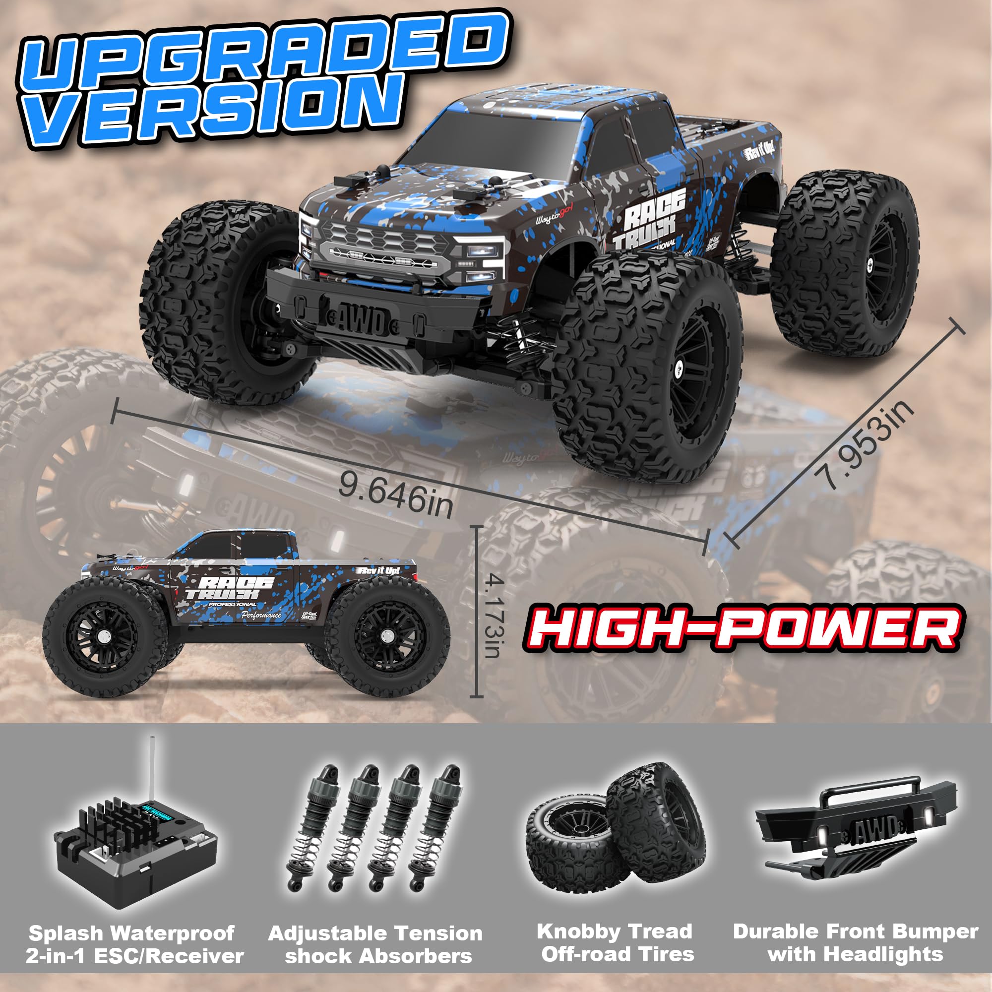 HAIBOXING RC Cars 1/18 Scale 4WD Off-Road Monster Trucks with 36+