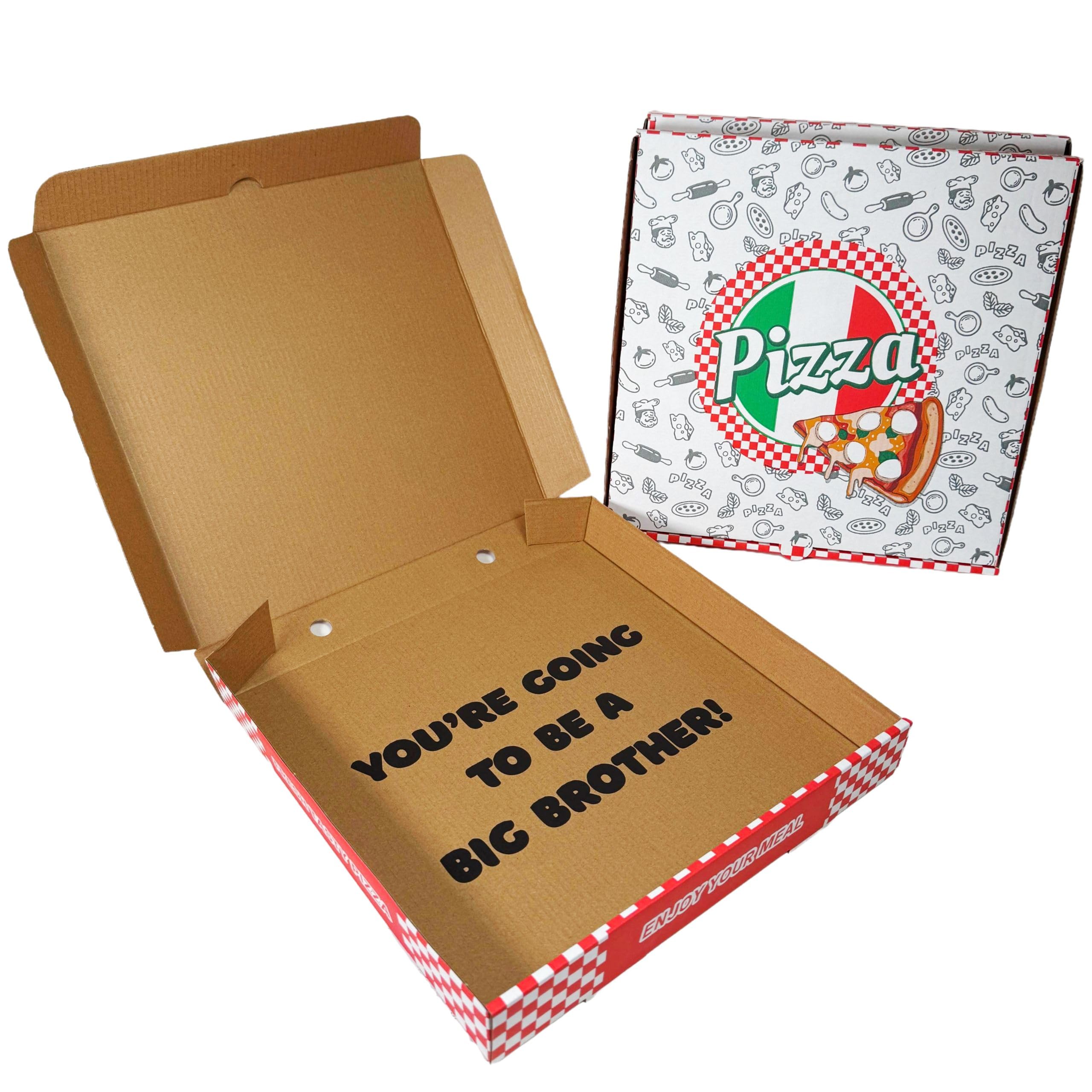 Cappstan UK Surprise You’re Going to be a Big Brother! Pizza Box – Creative Pregnancy Announcement for Kids – 12" Baby Announcement Box – Fun Pregnancy Reveal & Baby Reveal Idea for Siblings - 1 Box
