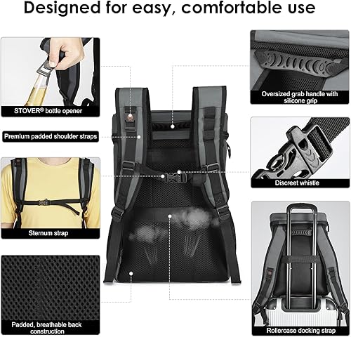 Miniatura 5 de STOVER Cooler Backpack 30 latas Mochila térmica ligera a prueba de fugas