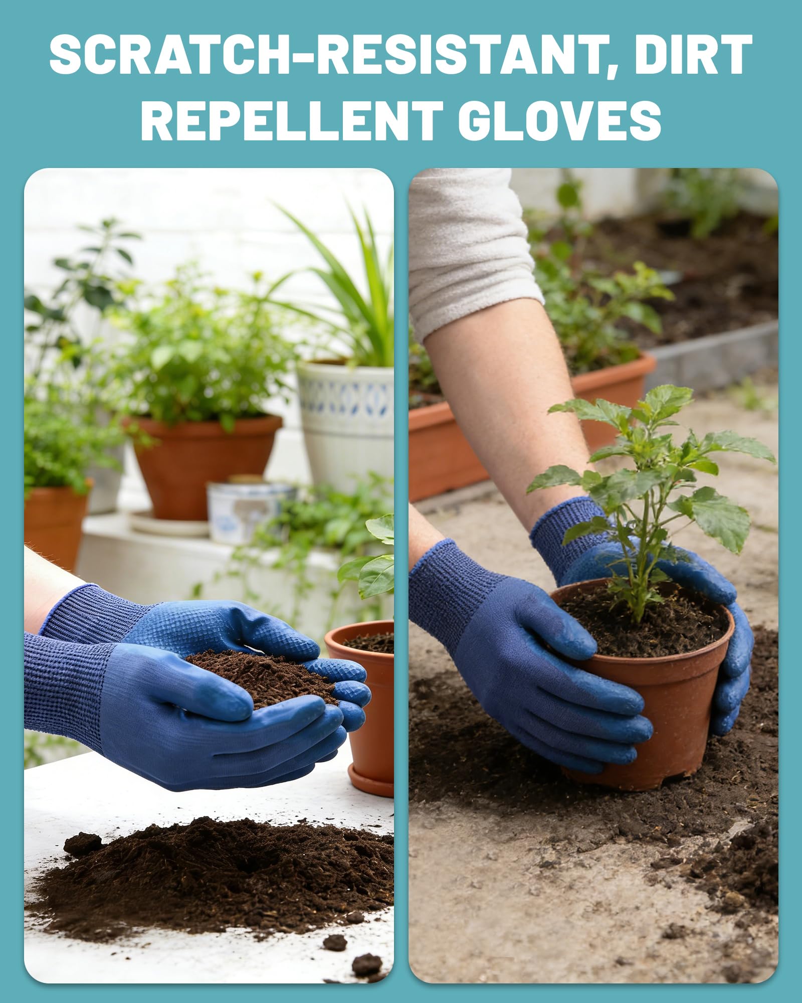 7 Piezas Juego de Herramientas de Jardinería con Mango Ergonómico – Kit de Herramientas de Jardín Anti-Rust con Bolsa de Almacenamiento – Regalo Ideal para Jardinería