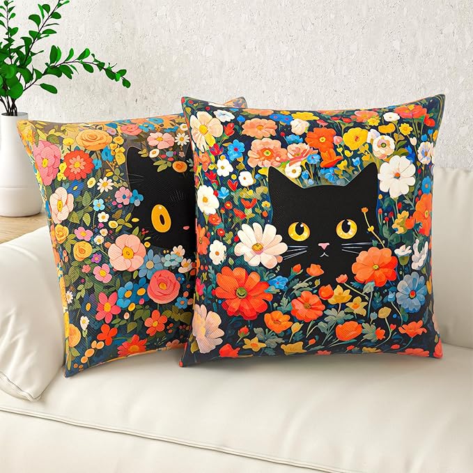 Gukeniu Throw Pillow Covers, 18x18 Inch Cotton Linen Pillow