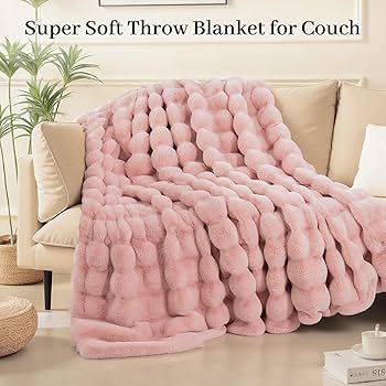 Amazon｜NEXHOME PRO フェイクファー スローブランケット ピンク