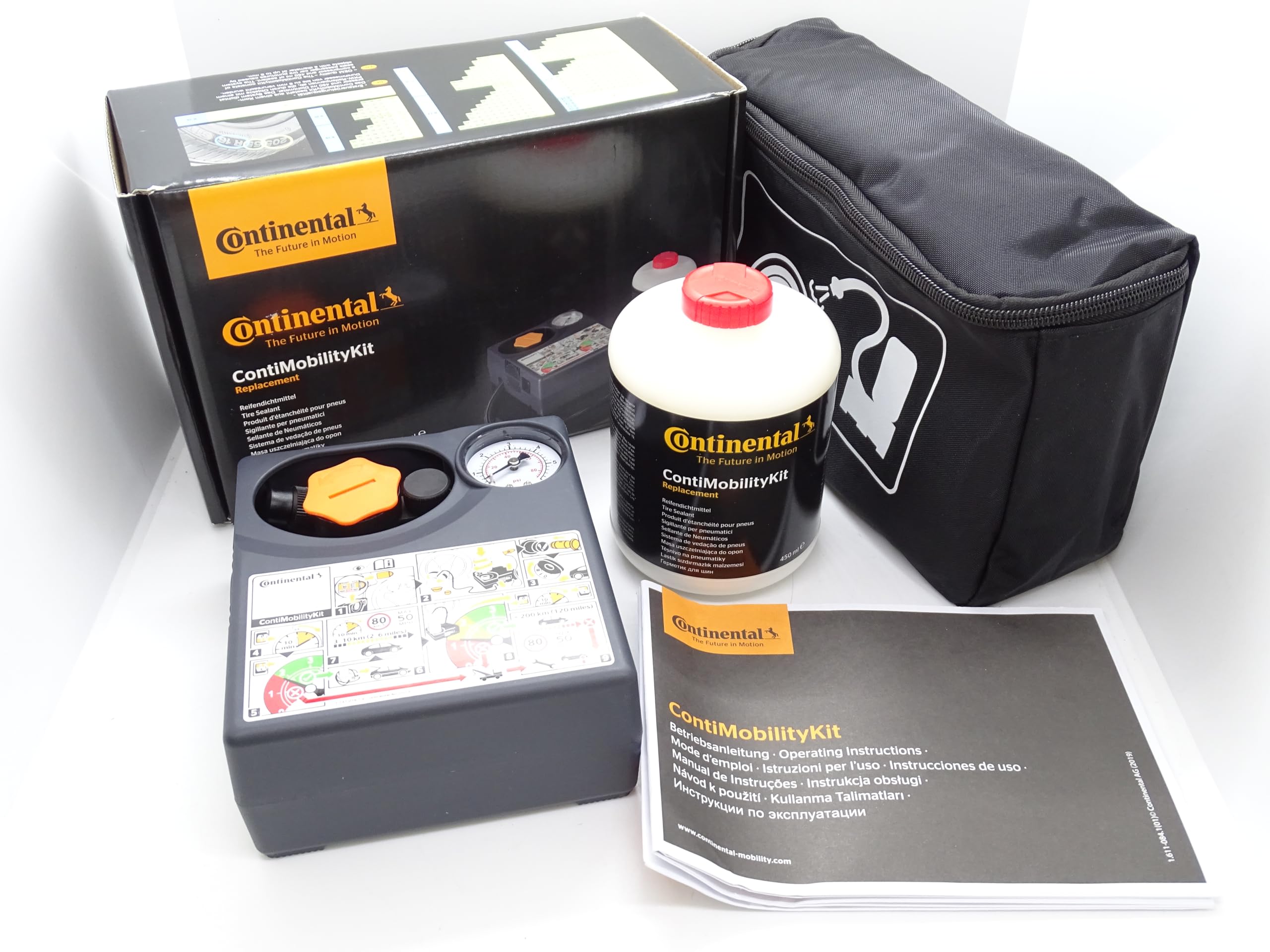 Genuine Continental Tyre Puncture Repair Kit Sealant Pump Inflator