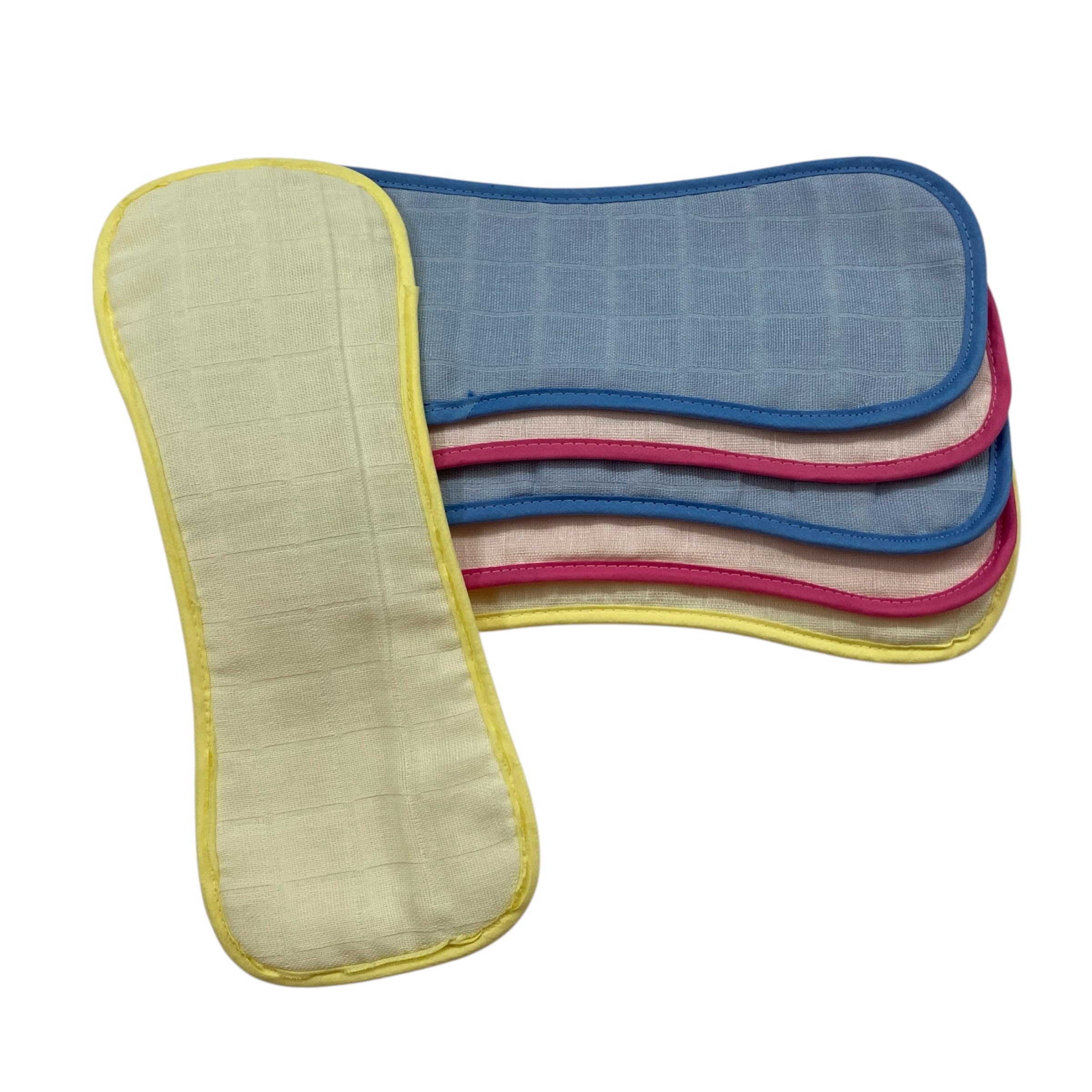 MOTHERS CHOICE Muslin Cloth Nappy Insert Pad for Babies, Soft Cotton Muslin, Washable and Reusable Diaper Insert, Breathable and Comfortable Multicolor Pack of 6-image-23