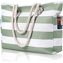 Beach Bag para mujer - Large Beach Tote Bag, Waterproof Sandproof Beach Bag con cremallera, Large Swim Pool Beach Tote   