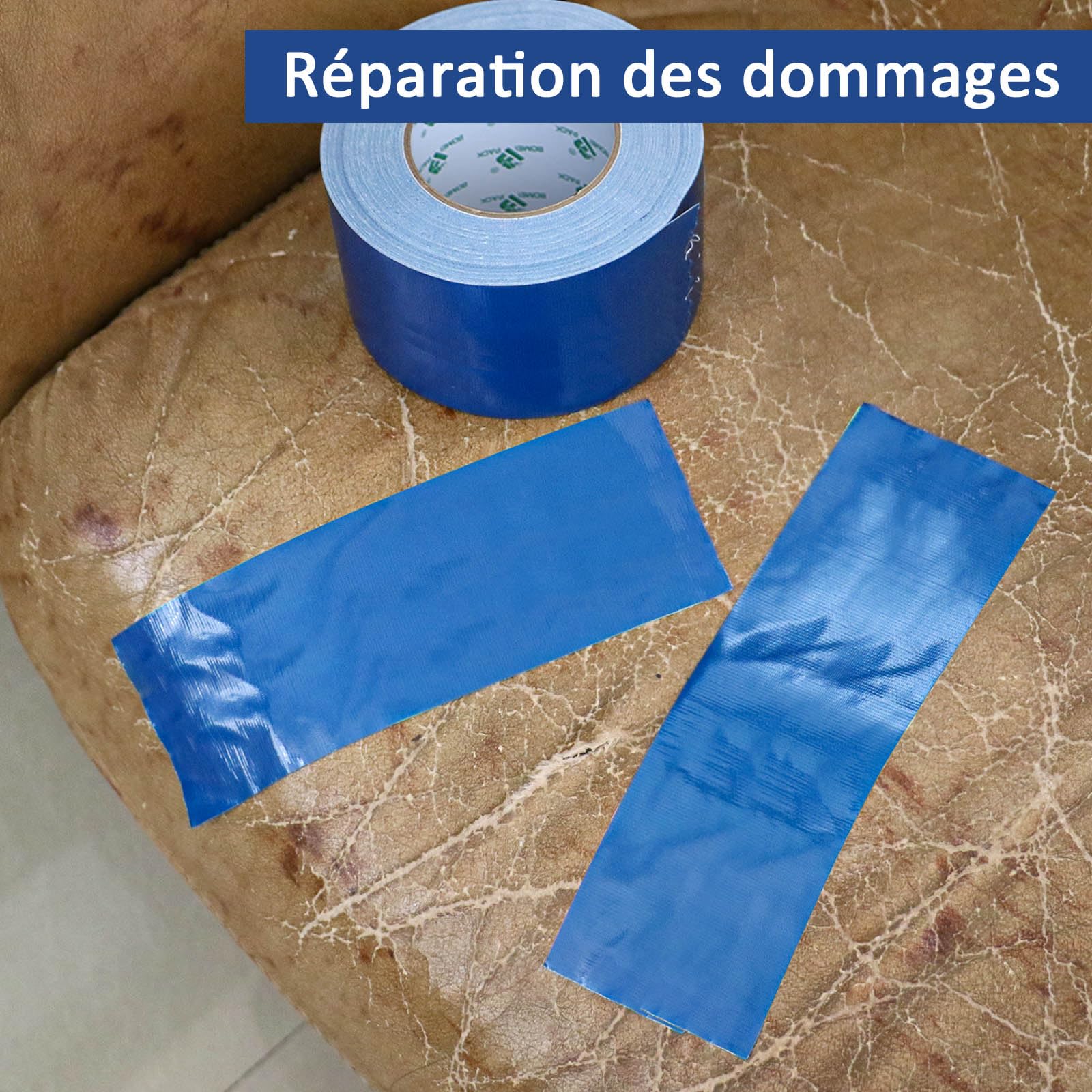 BOMEI PACK Nastro adesivo telato Heavy Duty Duct Tape, 75 mm x 50 m, per riparazione, fissaggio, sigillatura, etichettatura e ristrutturazione (blu scuro)