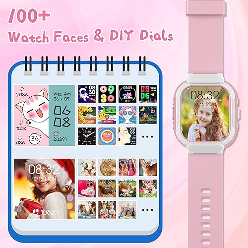 Miniatura 3 de ZOSKVEE Reloj inteligente para niños, IP68 resistente al agua, reloj de fitness con esfera de reloj DIY de 1.4 pulgadas, monitor de frecuencia