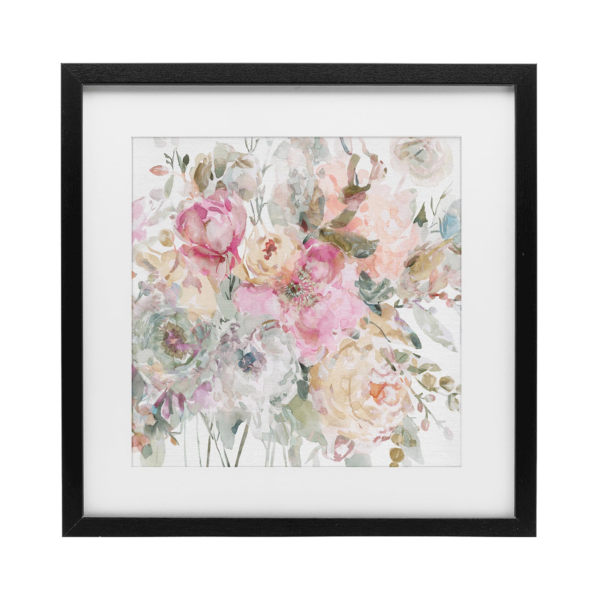'Romantic Pastel Petals'| Framed Print Under Glass