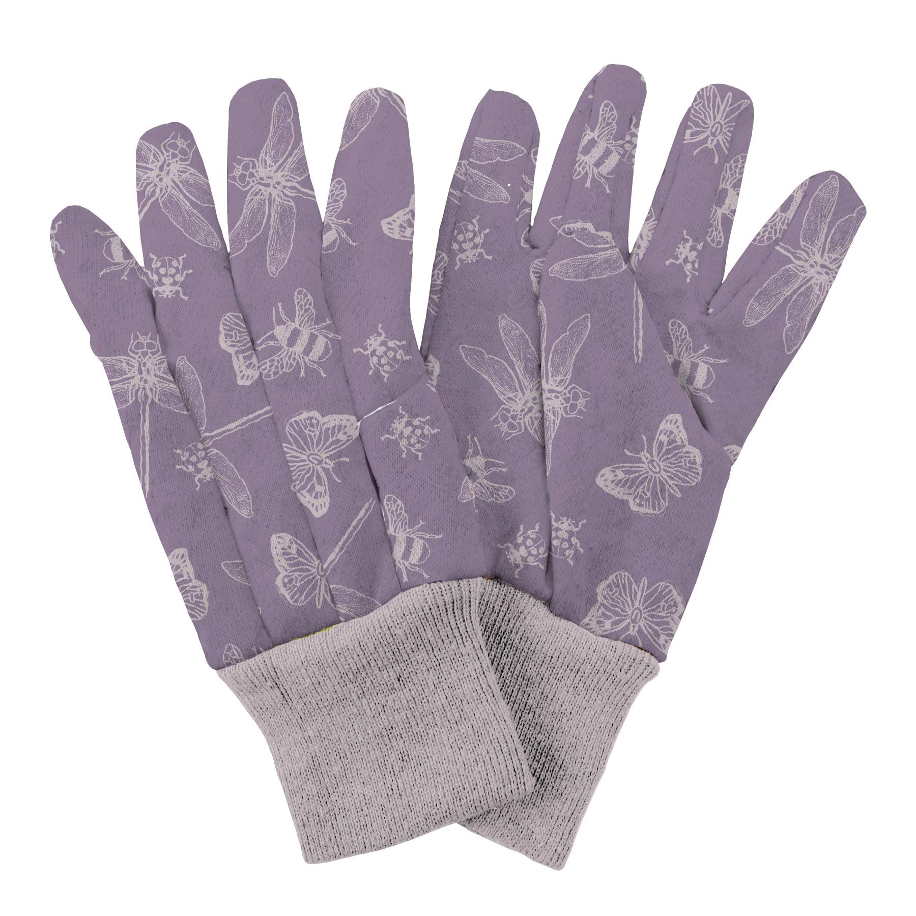 Westland Kent & Stowe Jersey Cotton Medium Gardening Gloves Flutter Bugs Triple Pack, Blue,Green,Purple,Teal - Image 3