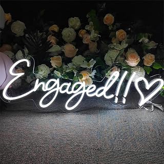 CwccLSH Letreros de Tiendas Letrero de neón Personalizable con LED Blanco for decoración de Banquete de Boda, Luces nocturnas for Colgar en la Pared de la Ventana, 45X15cm