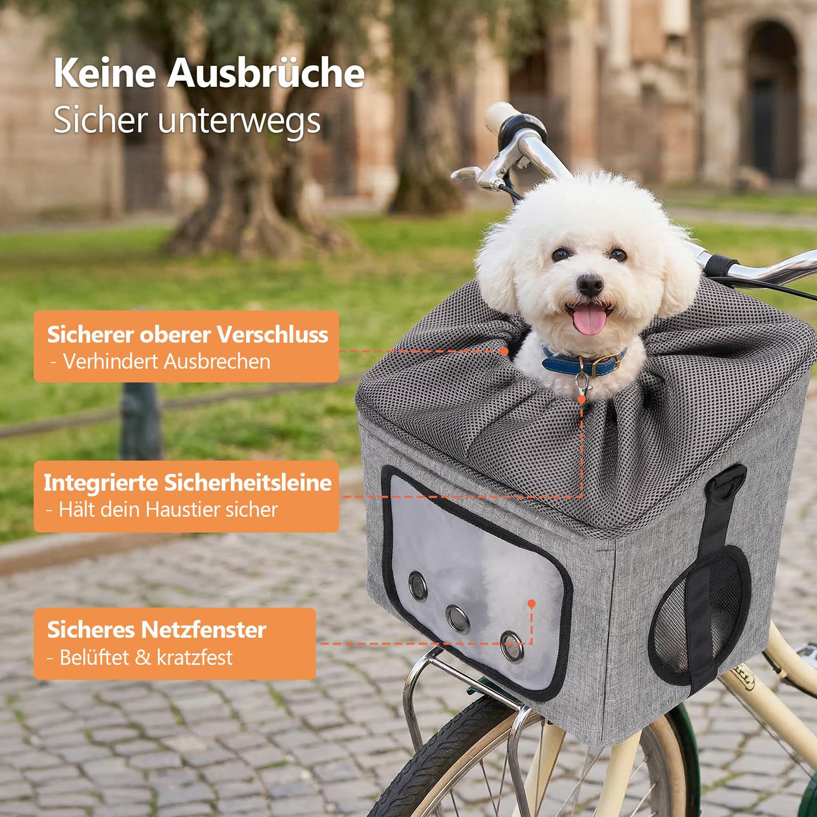 Ownpets Panier de vélo pour chien - Sac de transport pour animal de compagnie - L