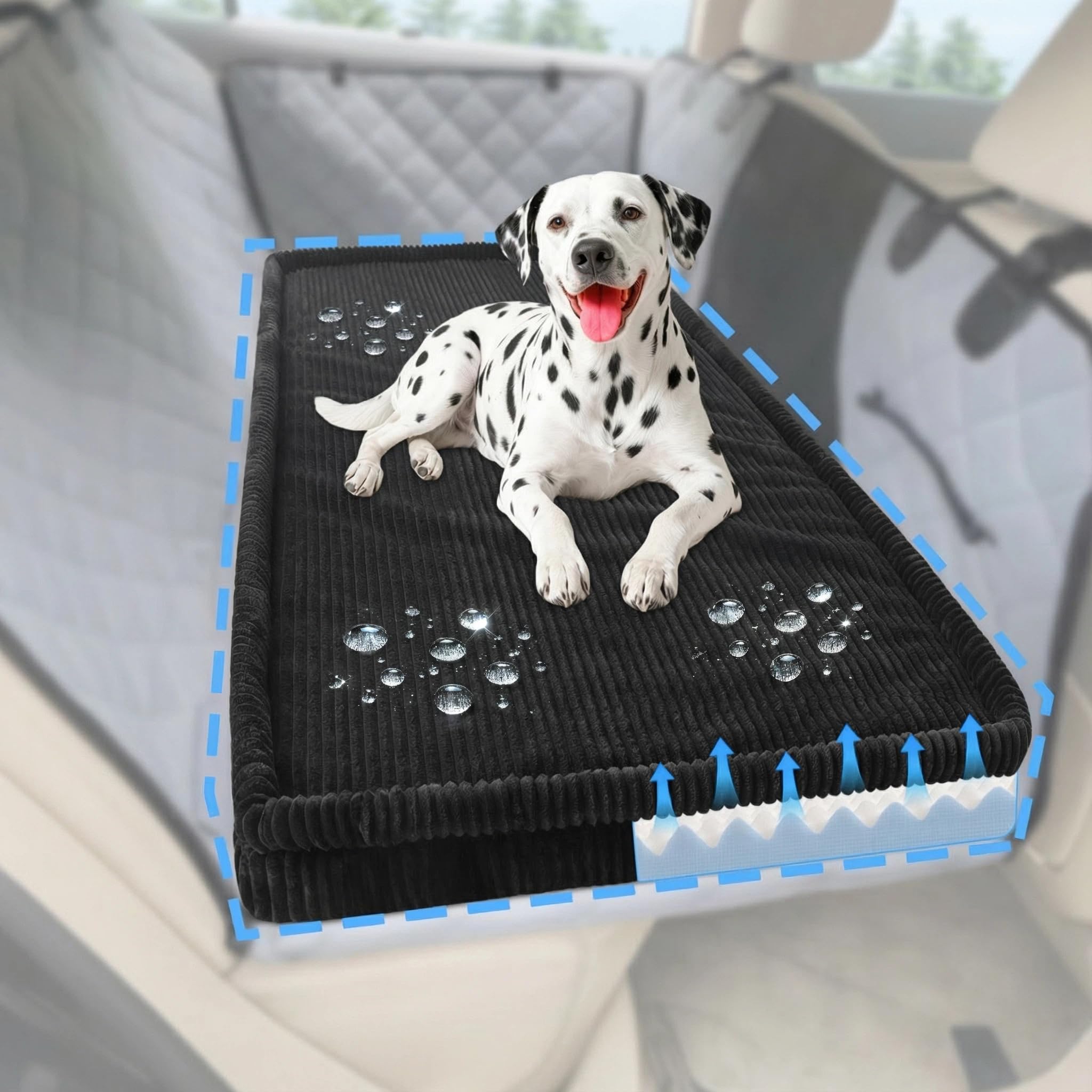 Hunde Autobett, rutschfeste Abnehmbar Hundedecke Auto Rückbank