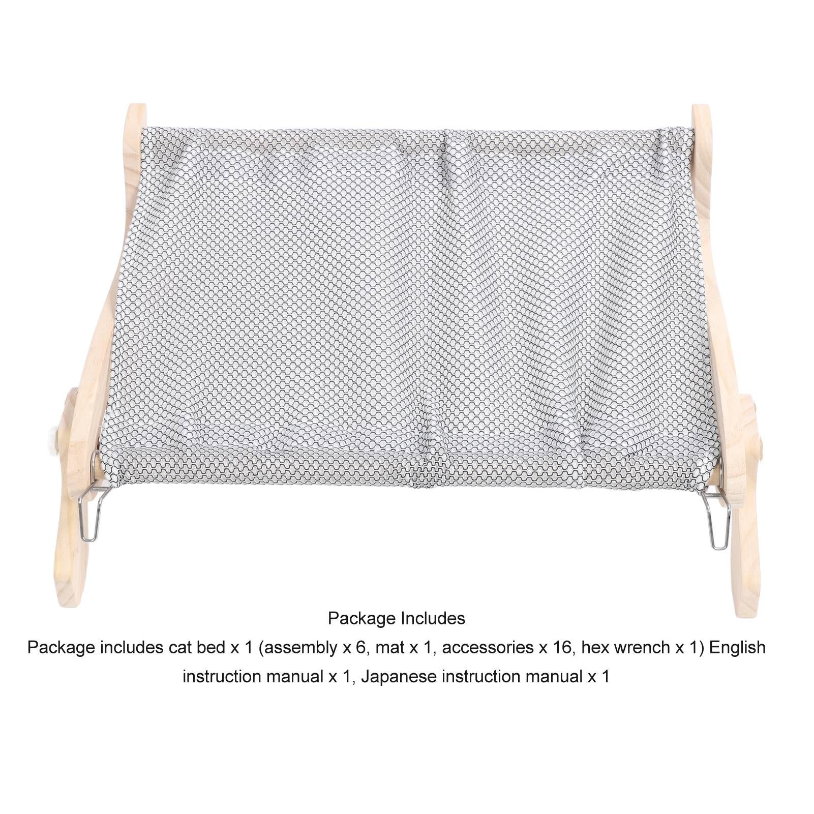 Amaca for Gatti con Struttura in Legno e Metallo for Gatti da Interno, Facile da Regolare, Amaca for Gatti di Grandi Dimensioni e Gattini, for davanzali, comodini, cassetti e armadietti