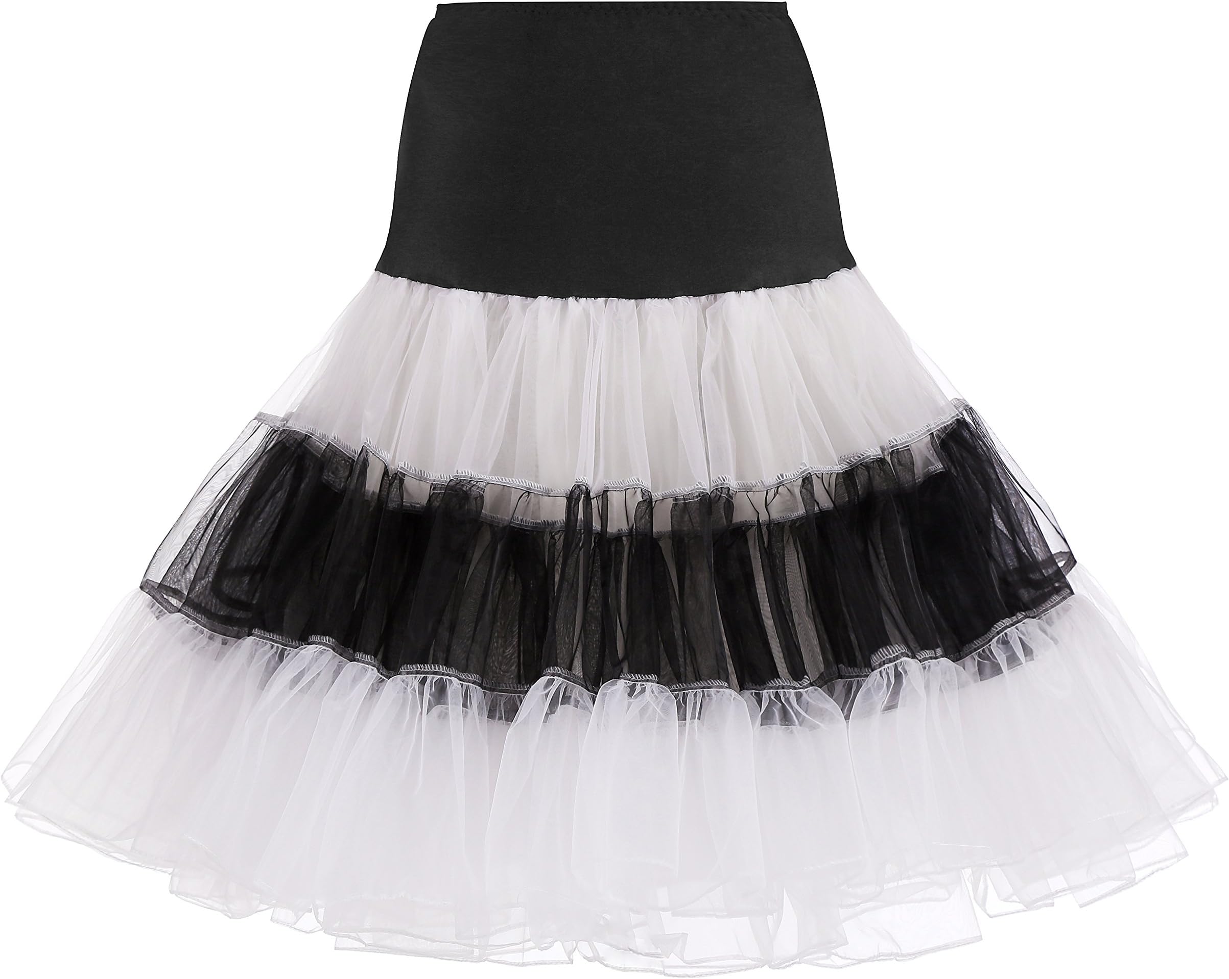 WOWBRIDAL Women's Vintage 50s Rockabilly Petticoat 27" Length Tutu Underskirt
