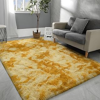 Hutha 5x8 Large Area Rugs for Living Room, Super Soft Fluffy Modern Bedr...