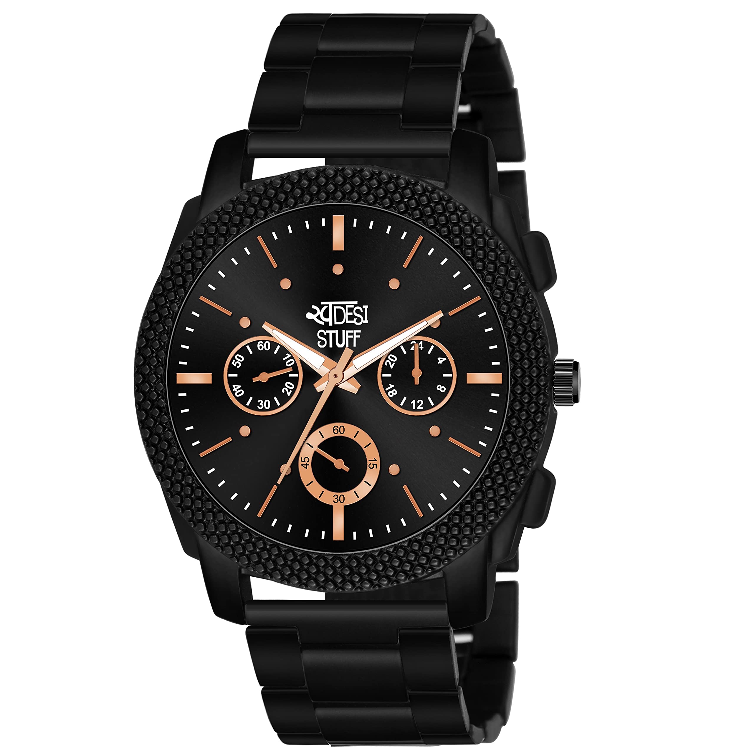 SWADESI STUFF All Black Stainless Steel Strap Stylish Analog Watch for Men (B09B61Q1MY) Amazon Price History, Amazon Price Tracker