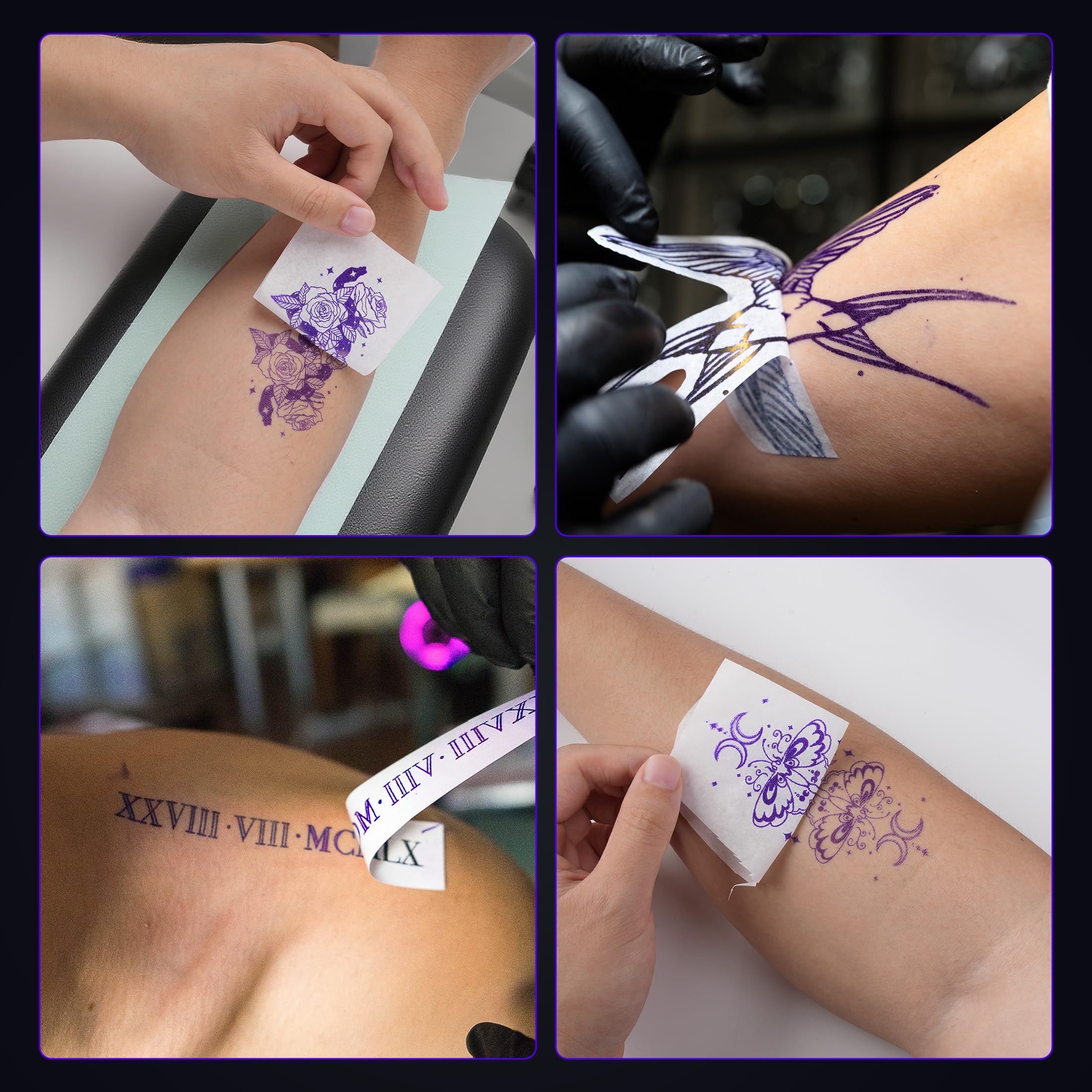 TATTMUSE Mini papel de transferencia de tatuajes de 8 x 13 cm solo para impresora de tatuajes TP31/TP32, 100 hojas, adecuado para artistas del tatuaje en tatuajes simples y tatuajes minimalistas, kit