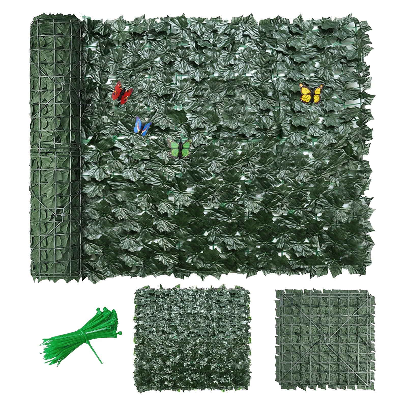 MAJHER Haie Artificielle Balcon 1m50 x 5m, Brise Vue Jardin Haie Artificielle en Rouleau, Haie Feuillage Artificiel, Clôture d'intimité, écran de Jardin pour Balcon Cour Arrière Patio(Color:06)